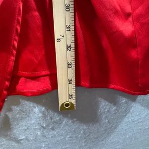 A New Day 1614‎ | Elegant Satin Faux Wrap Mini Cocktail Dress Holiday Party Red Womens XL thumbnail 4