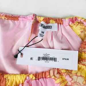 Steve Madden Cadi Floral Mini Dress Pink Yellow Long Sleeve Cutout Size M NWT thumbnail 3