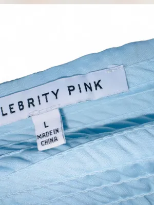 Celebrity Pink Blue Smocked Crop Top Large Cottagecore Balloon Sleeve Peasant thumbnail 7