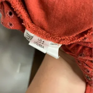 Free People rust colored eyelet‎ jumpsuit zip up size 4 thumbnail 12