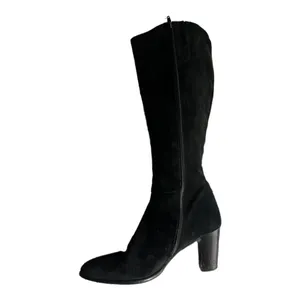Lavorazione Antigiana Black Italian Suede Leather Heeled Tall Boots Size 9 thumbnail 2