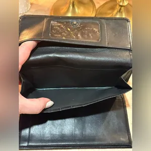 Perry Ellis Black Leather Wallet Sleek Minimalist Design thumbnail 10