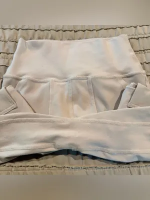 ALO Yoga High Waist Cargo Leggings Bone Ivory Cream White Extra Small XS Workout thumbnail 3