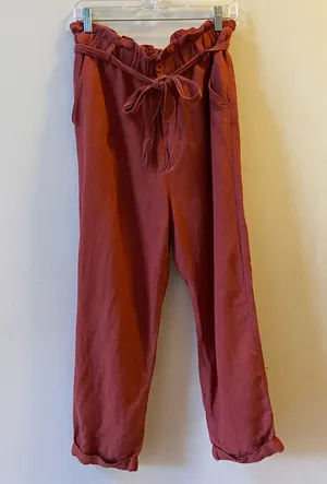 Light red paper bag waist pants thumbnail 1