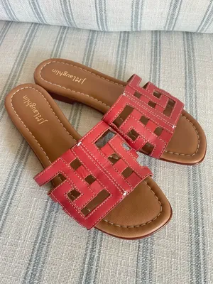 J. McLaughlin Willa Leather Cutout Geometric Slide Sandals Size US 7 thumbnail 2