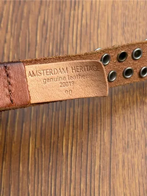 Amsterdam Heritage Chiara Skinny Studded Leather Belt Brown M/L 95 Boho thumbnail 5