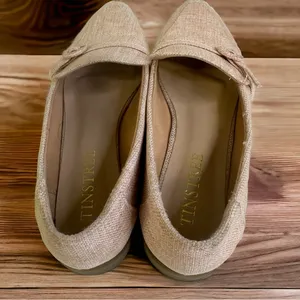 Tinstree Pale Pink Tweed Pointed Toe Slip On Flats Buckle Loafer Shoes Womens 8 thumbnail 10