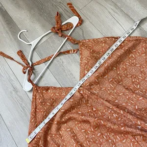 Free People Jumpsuit printed tie strap sleeveless harem womens Orange (medium) thumbnail 3