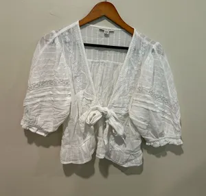 American Eagle Cottage core prairie crop top thumbnail 1