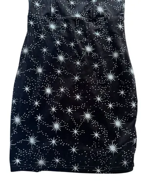 SUPERDOWN Black Silver Sparkle Velvet Strapless Dress Size XS NEW NWT thumbnail 6