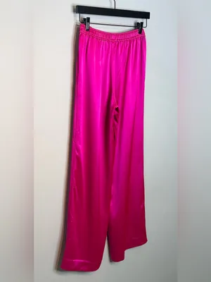 Retrofête Kasha Neon Pink Satin Wide Leg Pant thumbnail 8