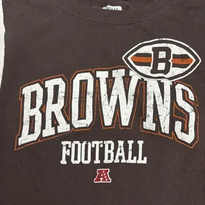 NFL Team Apparel Brown & White Cleveland Browns Football Women's Tee Size Medium thumbnail 3