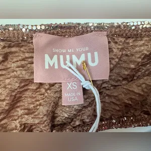 Show Me Your MuMu NWT Women's‎ Micro Tube Silver Confetti Top Size XS thumbnail 3