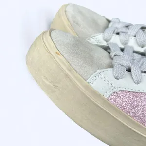 Shu Shop REBA White & Pink Sparkle Tennis Shoes Fashion Sneaker size 6.5 Glitter thumbnail 5