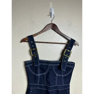 WeWoreWhat Corset Bustier Overall size M Dark Wash Denim Buckle Strap thumbnail 7