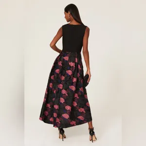 Hutch Lace Plunge Gown Black Floral Midi Dress Size 10 thumbnail 3