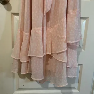 Calvin Klein Light Pink Polka Dot Chiffon Flowy Halter Dress Sz 14 NWT thumbnail 7