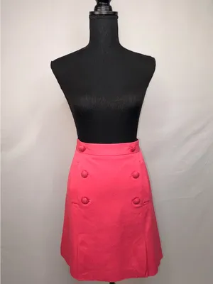 Brooks Brothers Hot Pink Double-Button A-Line Skirt thumbnail 2