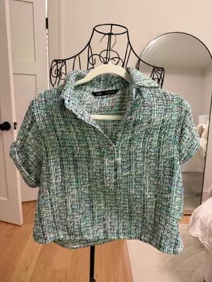 ZARA Tweed Top thumbnail 1