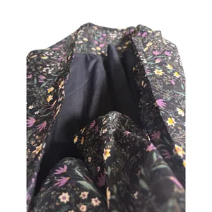 Dark Romantic Maxi Skirt XS Black Purple Floral Tiered Elastic Waist Cottagecore thumbnail 4