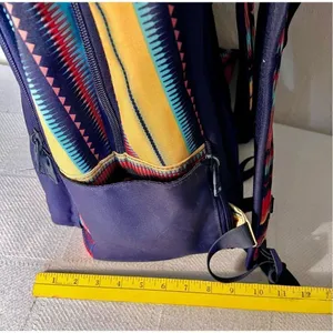 Roxy Bohemian Aztec Print Colorful Multi-Pocket Laptop Compartment Back thumbnail 9