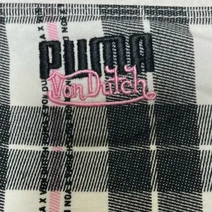 Von Dutch x Puma Women’s Plaid Bandeau Tube Top Large Y2K Black Pink Streetwear thumbnail 3