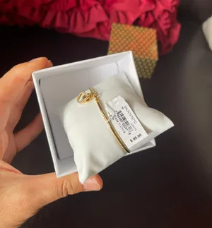 Michael Kors 2 Charms Logo & Heart Yellow Gold Hook & Eye Crystals Bangles NIX thumbnail 5