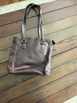 Vintage Dockers Brown Leather Bag Classic Structured Tote thumbnail 7