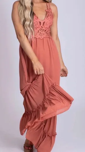 Bella Ella NWT Find Your Voice Lace‎ Maxi Dress Small thumbnail 1