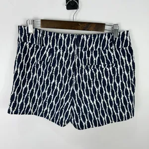 LOFT Riviera Shorts Womens 2 Blue Geometric Print Preppy Coastal Resort Vacation thumbnail 3