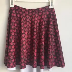 Blackmilk Red Mini Skater Skirt with Pleats for Casual Night Out thumbnail 2