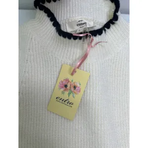 Entro NWT Women's Madison Cap Sleeve Sweater Top in Cream/Black Size Large. thumbnail 6