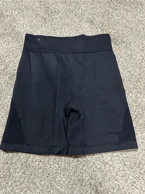 aerie Black High-Rise Seamless Bike Shorts with Vent Panels thumbnail 2