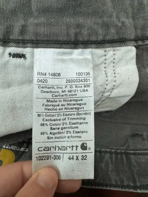 Carhartt Relaxed Fit Pants in Gravel Grey Mens Size 44x32 thumbnail 5