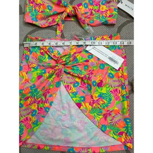 White Fox Copacabana bikini knotted Top Sweet Sunset Twist skirt, size medium thumbnail 5