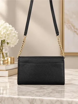 Kate Spade Eva Wallet On Gold Chain Leather Strap Crossbody Minimalist EUC thumbnail 3