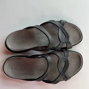 Crocs Meleen Twist Strappy Sandals Black Gray Comfort Slides Women’s Size 10 thumbnail 4