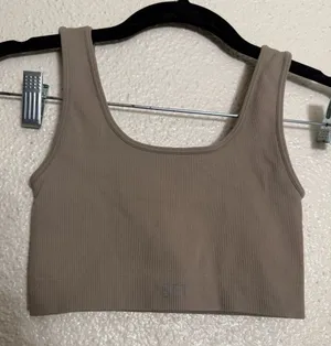 Set Active sand color Sculptflex Box Cut Ribbed Women's Sports Bra size XS thumbnail 1