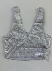 Lot of 3 Size M aerie Best Lace Longline Bralette Top in Heather Grey thumbnail 1