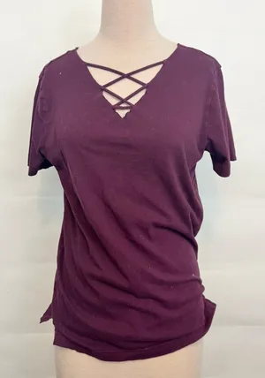 Victoria’s Secret PINK strappy maroon tshirt small thumbnail 1