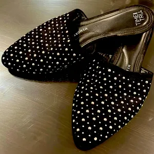Loafer black and silver stud Size 7.5 thumbnail 1