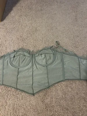 Free people Lace Bustier Crop Top in Sage Green thumbnail 6