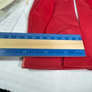 VTG Red leather gloves Madrid Manuel Pascual Moran glove maker thumbnail 8