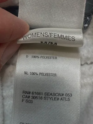 The North Face Tka Micro Women Sz M Fleece Pullover Mock Neck White Gray thumbnail 3
