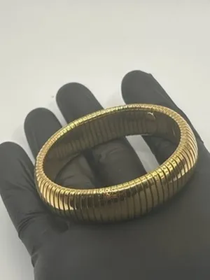 Vintage Stretchy Gold Bracelet Womens 6.5 Inch Adjustable Dainty Stackable thumbnail 2