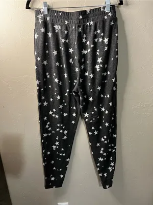 Victoria’s Secret Gray Waffle Knit Star Print Lounge Joggers thumbnail 9