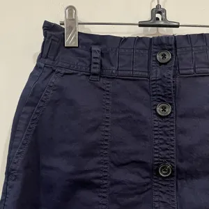 Abercrombie & Fitch Navy Ruffle Front Button Skirt Size XS Pockets thumbnail 2