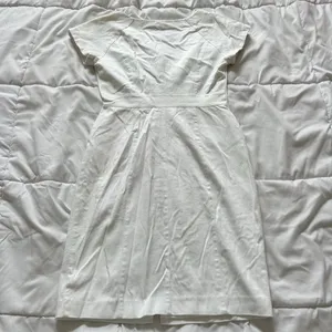 Chetta B Womens 2 White Full Front Zip Sheath Dress Office Casual Business‎ thumbnail 9