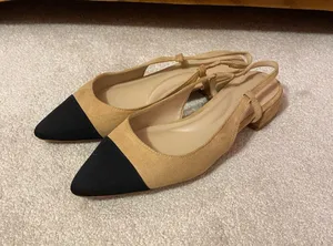 White House Black Market Suede Flats nude thumbnail 1