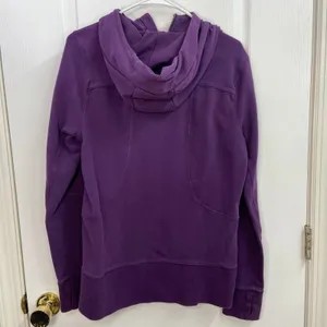 Women's purple thumb cutout deep pocket full‎ zip hooded athletic active jacket thumbnail 6
